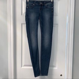 SILVER JEANS NOVEMBER denim JEGGINGS women’s Size 24  low rise bling